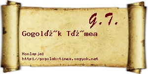 Gogolák Tímea névjegykártya